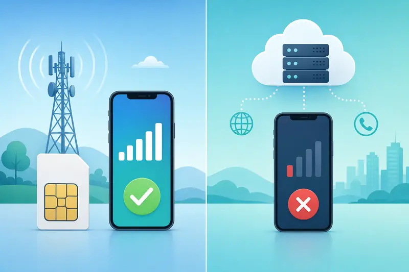非 VoIP 号码与 VoIP 虚拟号对比